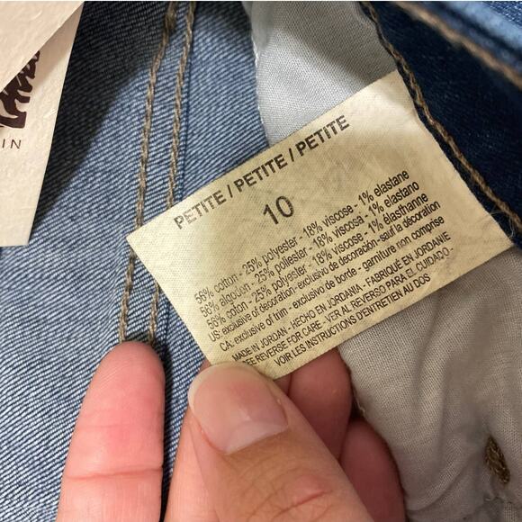 Anne Klein Womens High Rise Slim Boot Blue Denim Jeans NEW Size 10P - Picture 7 of 11